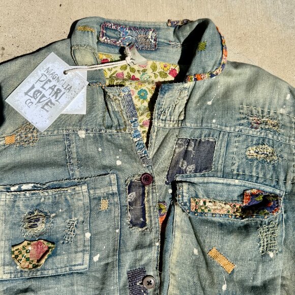 Magnolia Pearl Unbreakable Love Denim Jacket New With Tags - Picture 12 of 16